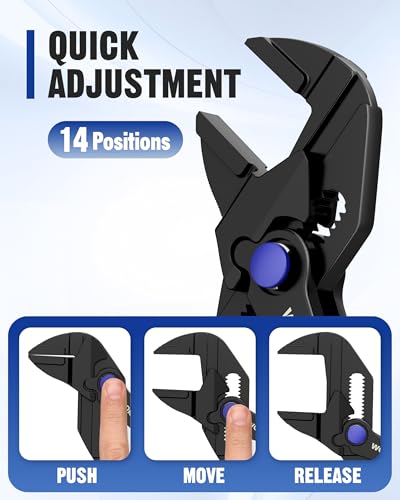 WORKPRO Mini Pliers Wrench, 4-Inch Smooth Jaw Plier, High-Toughness Alloy Steel Adjustable Wrench Pliers with Smooth Parallel Jaws, Anti-Rust Coating, EDC Plier for Tight Spaces & Versatile Use - color: Black
