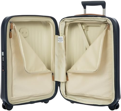 Bric's Taormina Ultra-Light Carry-On Spinner – Airline Approved Expandable Hard Shell Suitcase with TSA Lock, Anti-Tamper Zippers & Built-In USB Port - 21 Inch, Blue - color: Blue, size: Carry-On