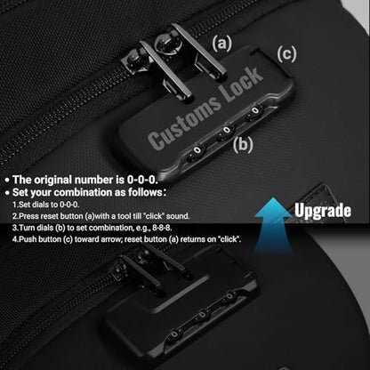 reeyee Anti-Theft Sling Bag with Lock, Waterproof Crossbody Backpack Fits 11 inch Tablet, Men's Shoulder Chest Bag - color: Gray
