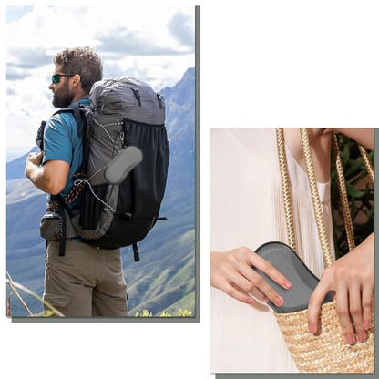 FINTIE Sunglasses Case, Hard EVA Shell Shockproof Sport Glasses Case with Metal Carabiner Travel Zipper Eyeglasses Holder - color: Dark Grey