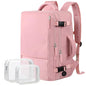 Hanples Carry on Travel Backpack for Women, Large 35L Personal Item Luggage Backpack,17 inch Laptop Backpack TSA Flight Approved, Travel Essentials Casual Daypack with 2 Toiletry Bags (Pink) - color: Pink, size: Large
