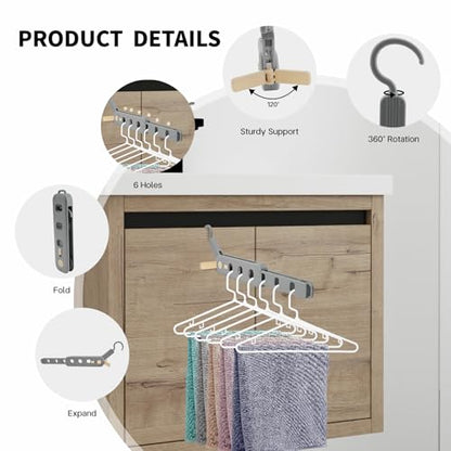 Coopache Folding Clothes Drying Rack Portable for Travel, Space Saving Hangers Plastic for Closet (Grey 2 Pack) - color: Grey 2 Pack