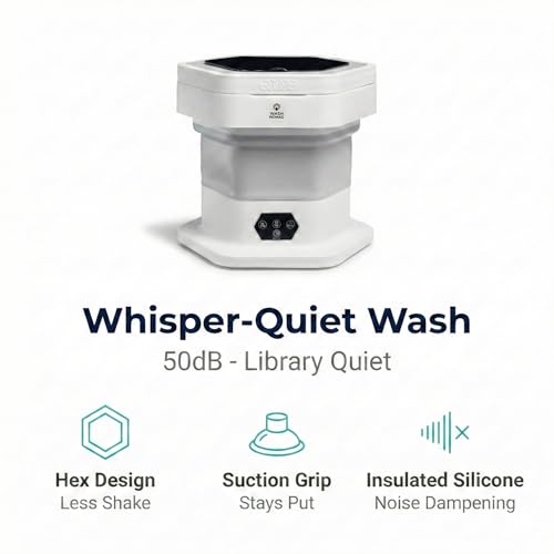 Portable Folding Washing Machine, 12L Mini Washer for Baby Clothes, Underwear, Delicates - Foldable, Quiet, Space-Saving Laundry Machine for Travel, Dorms, Apartments, Camping, Small Loads