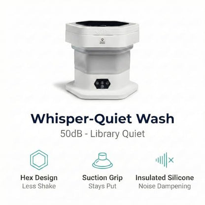 Portable Folding Washing Machine, 12L Mini Washer for Baby Clothes, Underwear, Delicates - Foldable, Quiet, Space-Saving Laundry Machine for Travel, Dorms, Apartments, Camping, Small Loads
