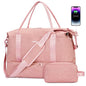 For Spirit Airlines Personal Item Bag Underseat Carry On Bag with Wet Pocket & Shoe Compartment & USB Charging Port - color: Pink