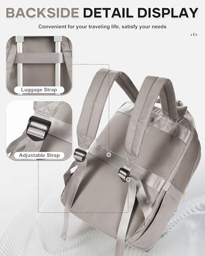 wepadre Small Travel Backpack Carry on Flight Approved Personal Item Travel Bag Carry on Backpack for Women Work Laptop Backpack for Traveling Carry on Luggage - color: Khaki