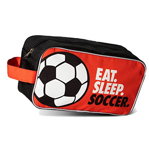 ChalkTalkSPORTS Sport Toiletry Bag - Sports Accessory Bag and Travel Kit - Multiple Sports - color: Eat Sleep Soccer