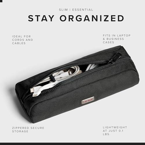 TUMI - Alpha Electronic Cord Pouch - Slim Zip Entry Travel Tech and Cable, Charger and Small Accessory Organizer - Black