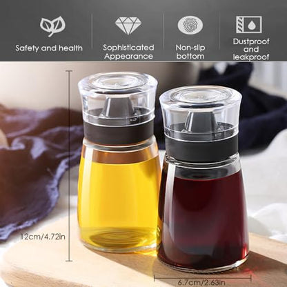 Leak-proof Oil Dispenser Bottle for Outdoor Camping, 160 ml/5.4 oz Glass Olive Oil and Vinegar Cruet, Well Sealed for Picnic Kitchen, 4 Pack - size: 4 Pack