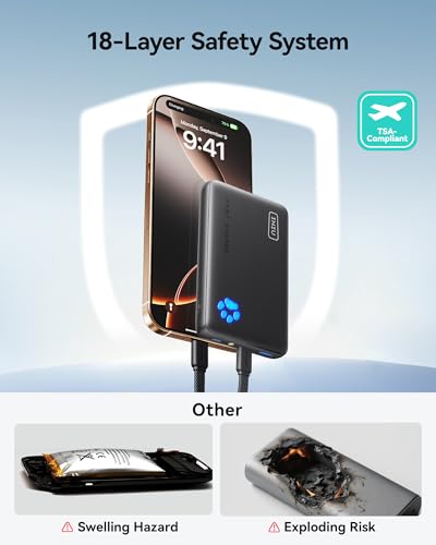 INIU 45W Fast Charging Portable Charger, 40% Smaller 10000mAh with Detachable Cable, Flight-Safe Travel Power Bank, USB C External Phone Battery Pack for Camping, ShortTrip, Travelers, Hikers, Green - color: Green