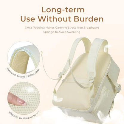 CLUCI Wrinkle-Resistant Laptop Backpack for Women, 17.3 Inch Anti Theft Travel Backpack, Puffer Quilted Work Backpack, Water Resistant College Bookbag with RFID - color: Wrinkle-resistant Fabric White