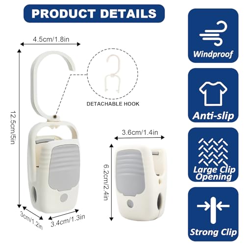 VinBee 9 PCS Laundry Hooks with Clips,Clothes Pins with Hooks for Hanging Clips,Hook with Clip,Clip Hook Hanger,Towelsclip,Towel Organizers for Bathroom,Closet-Non-Metal Clips for General use