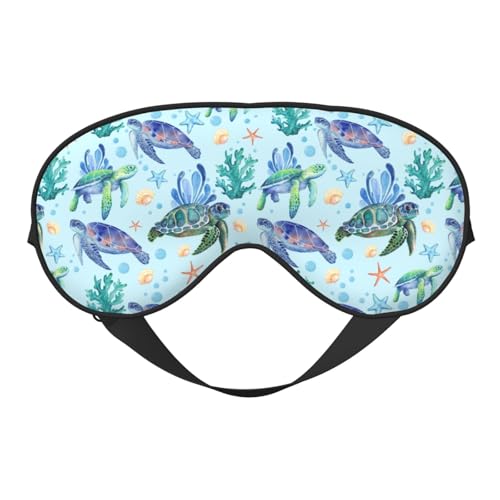 Sea Turtle Sleep Mask Breathable Soft Eye Mask for Sleep for Women Men Lightweight Eye Cover for Travel, Night Work, Nap, Office - color: Black32, size: 1 Count (Pack of 1)