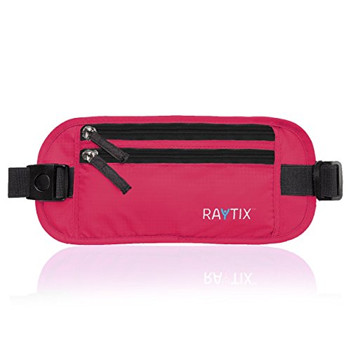 Money Belt For Travel Wallet Belt Passport Holder Travel Pouch to Protect You With RFID Transmissions –Secure, Hidden - color: pink