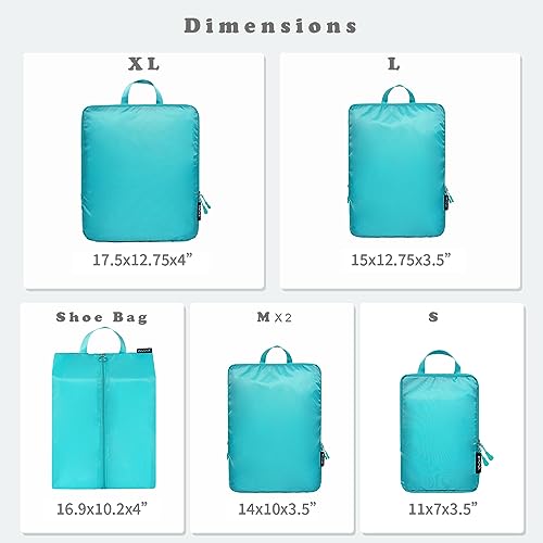 BAGAIL 6 Set Ultralight Compression Packing Cubes Packing Organizer for Travel Accessories Luggage Suitcase Backpack - color: Blue70D, style: Cloth Pattern