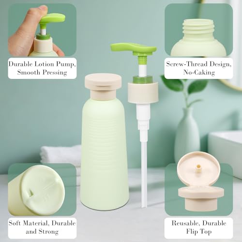 6.7oz Travel Shampoo Bottle with Flip Cap, Refillable Plastic Pump Bottles Dispenser for Soap, Shampoo, Lotions, Liquid Body Wash, Creams and Massage Oil (2Pack, 6.7oz/200ml) - size: 6.7 fl oz