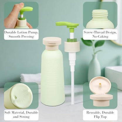 6.7oz Travel Shampoo Bottle with Flip Cap, Refillable Plastic Pump Bottles Dispenser for Soap, Shampoo, Lotions, Liquid Body Wash, Creams and Massage Oil (2Pack, 6.7oz/200ml) - size: 6.7 fl oz