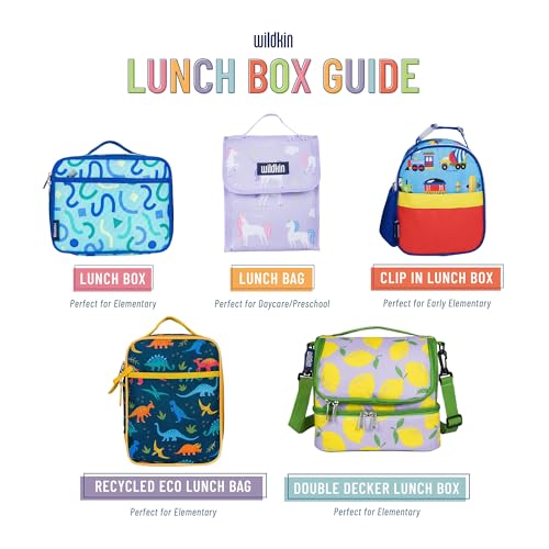 Wildkin Kids Two Compartment Insulated Lunch Bag – Keeps Food Hot or Cold, Easy-Clean Lining, Leak-Resistant & BPA-Free – Boys & Girls, Ideal for School, Travel & Daycare – Zebra - color: Zebra