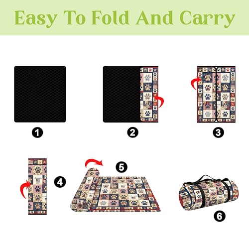 Personalized Waterproof Sandproof Beach Blanket 80''x80'', 3-Layer Foldable Picnic Blanket with Carry Strap, Camping Travel Outdoor Mat for Beach Park Hiking (Patriotic Anniversary) - color: Patriotic Anniversary