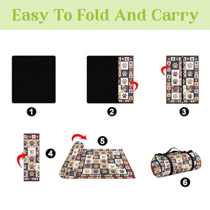 Personalized Waterproof Sandproof Beach Blanket 80''x80'', 3-Layer Foldable Picnic Blanket with Carry Strap, Camping Travel Outdoor Mat for Beach Park Hiking (Patriotic Anniversary) - color: Patriotic Anniversary