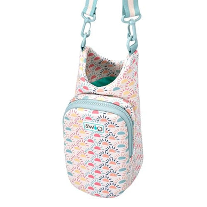 Swig Life Water Bottle Sling Bag, Water Bottle Holder with Adjustable Strap, Carrier Bag with Zippered Phone Pocket, Holds 36oz (Sun Chaser) - color: Sun Chaser