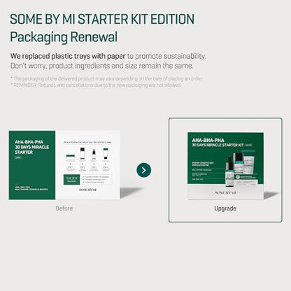 SOME BY MI AHA BHA PHA 30Days Starter Kit - Toner 1.01Oz, Serum 0.33Oz, Cream 0.7Oz, Cleansing Bar 1.05Oz - Mild Exfoliating Daily Skin Care Set - Skin Wastes, Sebum, Oiliness Care - Korean Skin Care - color: Miracle Kit with Bar