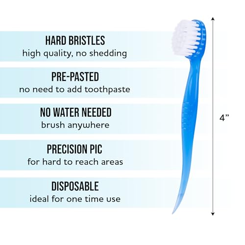 Bulk 36-Pack Mini Toothbrush Set - Prepasted, Hard Bristles with Individually Wrapped Disposable Toothbrush - style: 36 Pack Prepasted Mini Toothbrush - Hard