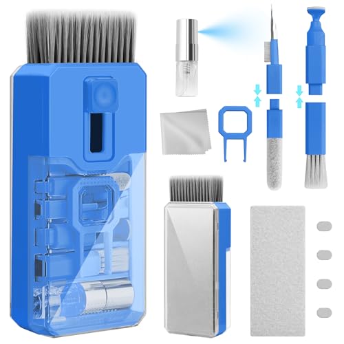 Ordilend Keyboard Cleaning Kit Laptop Cleaner, All-in-One Computer Camera Cleaning Kits Brush Tool, Multi-Function PC Electronic Cleaner for iPad iPhone Pro Earbuds Camera Monitor with Patent, SkyBlue - color: SkyBlue