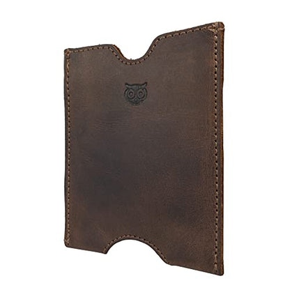 Hide & Drink, Travel Passport Pocket Sleeve Handmade from Full Grain Leather - Bourbon Brown - color: Bourbon Brown