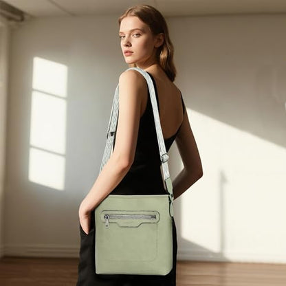 TANTOMI Crossbody Bags for Women Casual Crossbody Purses for Women Travel Shoulder Bag Handbags with Adjustable Strap - color: Light Green