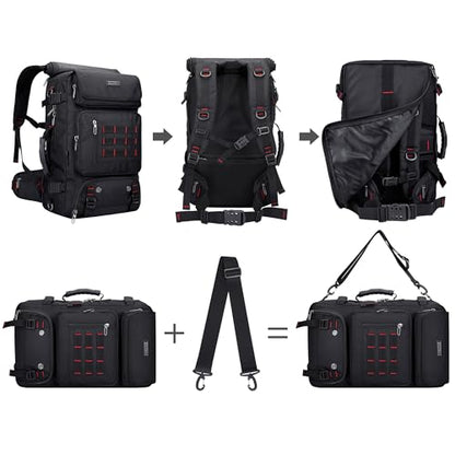 WITZMAN Carry on Travel Backpack for Men Women Airline Approved Convertible Nylon Duffle Backpack Luggage Bag (B682 Black) - color: 01.black