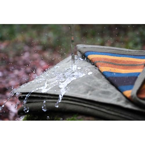 WP West Path Waxed Canvas Camping Blanket & Bedroll – Waterproof Canvas Blanket, Oilskin Outdoor Blanket, Camp Blanket, Bushcraft Ground Cloth (Olive, Regular) - color: Olive, size: Regular