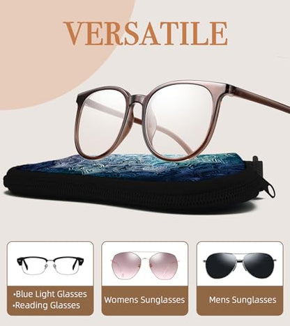 Sunglasses Case Soft Glasses Cases for Women Pouch Eyeglass Bag Eye Glass Kids Girls Sun Glasses Cute Kawaii - color: Blue Mandala