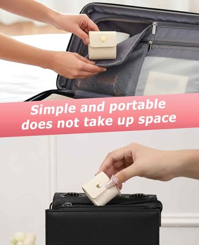6PCS Mini Jewelry Travel Pouch, Foldable Jewelry Roll Bag with Buckle for Journey Rings Necklaces Earrings