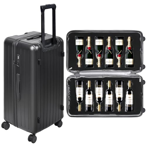 12-Bottle Wine Suitcase for Airplanes | TSA-Approved Checked Luggage | Durable PC Hard Shell & Shockproof Foam | Maximum Protection Travel Case for Airline Transport