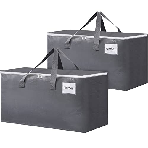 BlissTotes Large Moving Boxes and with Zippers & Handles Moving Supplies with lids, Heavy Duty Totes for Storage Bags for Space Saving, Fold Flat, Moving and Storing 76L, 2 Pack - size: 76L-2 Packs