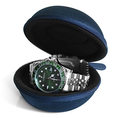 Watch Travel Case for Men and Women Portable Single Watch Storage box and Organizer for Wristwatches and Smart Watches (Blue（1 slot）) - color: Blue（1 slot）