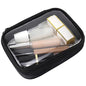 Clear Makeup Bag, TSA Approved Clear Toiletry Bag, Carry on Makeup Bag, Compact Cosmetic Bag with Zipper (Small) - color: Black TPU, size: Small