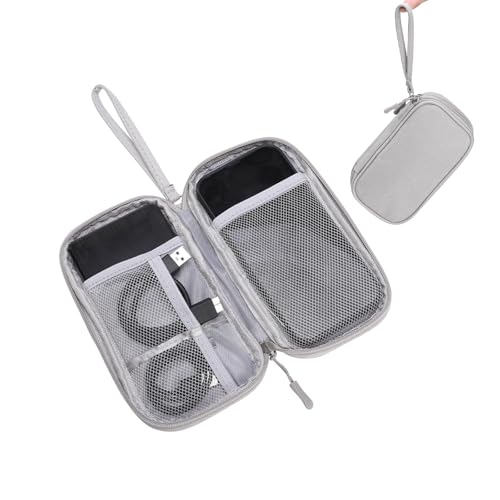 Electronic Organizer Double Layer, Water Resistant Cable Organizer Bag for Travel Essentials, Cord, Charger, Phone, Earphone, Large Size,Accessories Travel Essentials (Grey, Single-Layer) - color: Grey, size: Single-Layer