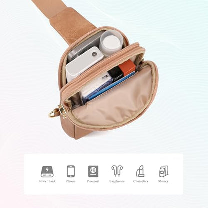 INICAT Anti Theft Crossbody Bags for Women Travel Small Sling Bag Fanny Packs Cross Body Purses Everyday - color: Earth Yellow Antitheft, size: Large