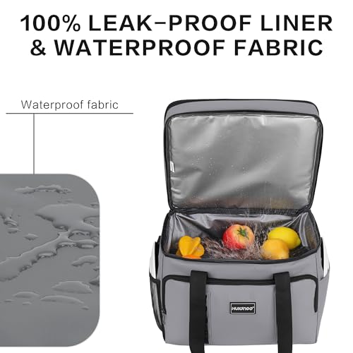 Hulongo Insulated Soft Cooler Bag, Large Ice Coolers Soft Sided Ice Chest for Beach, Collapsible and Portable - color: gray (60 CAN Xlarge)