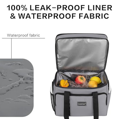 Hulongo Insulated Soft Cooler Bag, Large Ice Coolers Soft Sided Ice Chest for Beach, Collapsible and Portable - color: gray (60 CAN Xlarge)