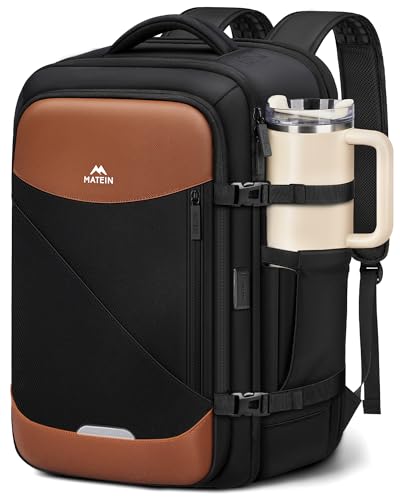 MATEIN Personal Item Travel Backpack 18x14x8, Spirit Frontier Airlines Size | Fits 17 Inch Laptop, Underseat Backpack for Airplanes, TSA-friendly, Water Resistant, USB C Port, Luggage with Tracker Pocket