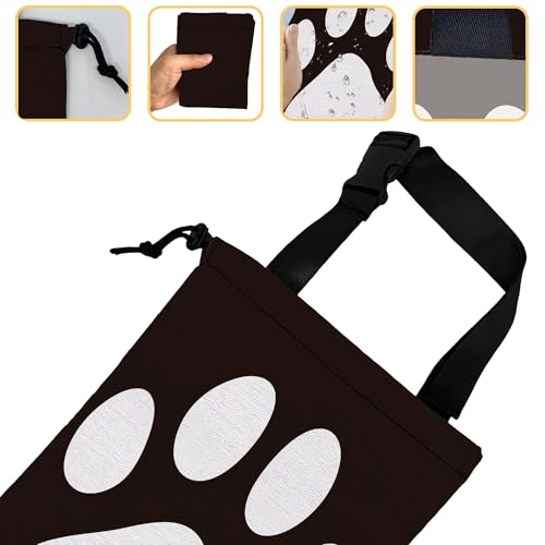 Dog Paw Car Garbage Bag, Small Car Trash Bag with Drawstring Closure and Adjustable Buckle for Car Back Seat, SUVs, Camping, Road Trips - color: Dog Paw