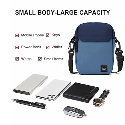 SEAFEW Mini Crossbody Bag Shoulder Bag for Men, Small Messenger Satchel Bag for Women - color: Blue - Large