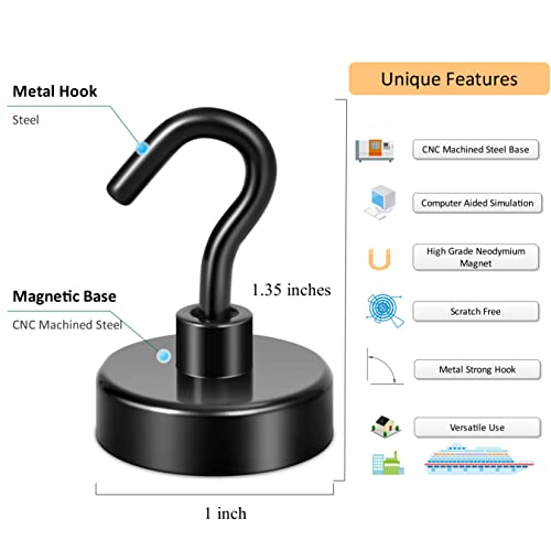 Neosmuk Magnetic Hooks, Cruise Ship Essentials, 26#,Black - color: Black, size: 80lb