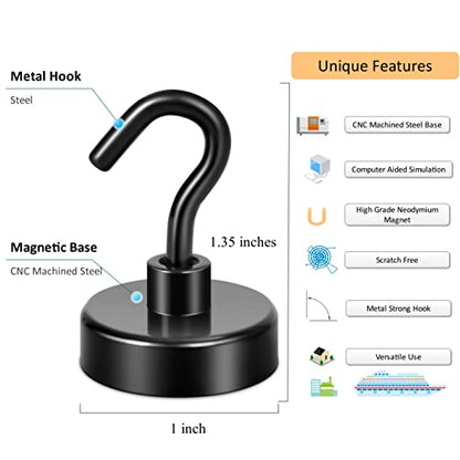 Neosmuk Magnetic Hooks, Cruise Ship Essentials, 26#,Black - color: Black, size: 80lb