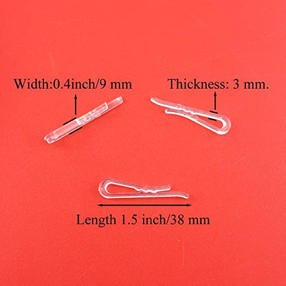 HAHIYO 1.5 inches/38mm 200Pcs Clear Plastic U Shape Alligator Clips Clothespins Garment Shirt Folding Clips with Teeth for Sewing Room Folding Board Sock Tie Pant Securing Fabric to Comic Book Board - size: Clear - 1.5 inches - 200 Count - With Teeth
