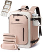 LOVEVOOK Travel Backpack for Women Men with Garment Bag, 50L Carry on Backpack as TSA Personal Item Flight Approved, Luggage Daypack Fits 17.3" Laptop, Overnight Business Weekender Travel Essential - color: Blush Pink, size: 50L-18.3 Inch-4Pcs