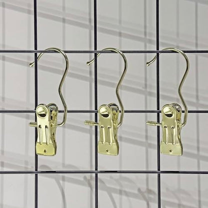 Hangers Clips,Stainless Hooks for Closet Hooks,Heavy Duty Clothespins Laundry Hanging Hooks,Travel Portable Clothes,Boot Tall Towel Hats Socks Pants and Bras (50, Gold) - color: Gold